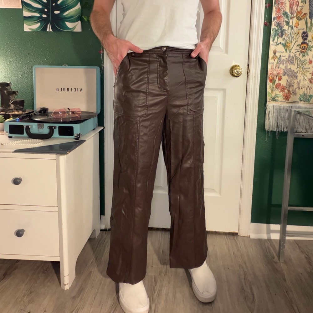 Women’s Brown Leather Pants
